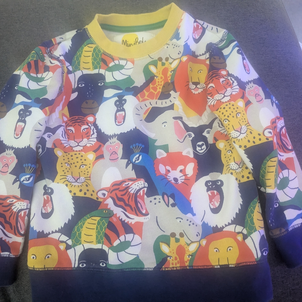 Mini Boden Colorful Animal Print Sweatshirt